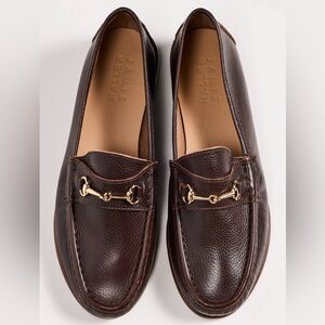 James Haller Women's Brown Leather Horsebit Loafers